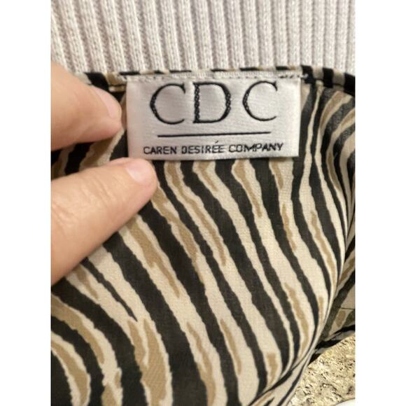 Animal Print Zebra Scarf Womens CDC Caren Desiree  Rectangular Oblong 9x64 - Picture 2 of 5